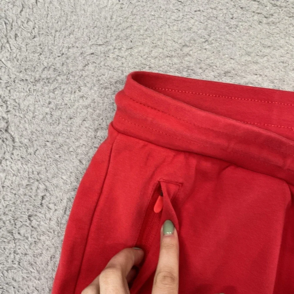 Alphalete‎ Joggers Mens Medium Red Knit Sweatpants Zip Pocket Slim Fit Gym